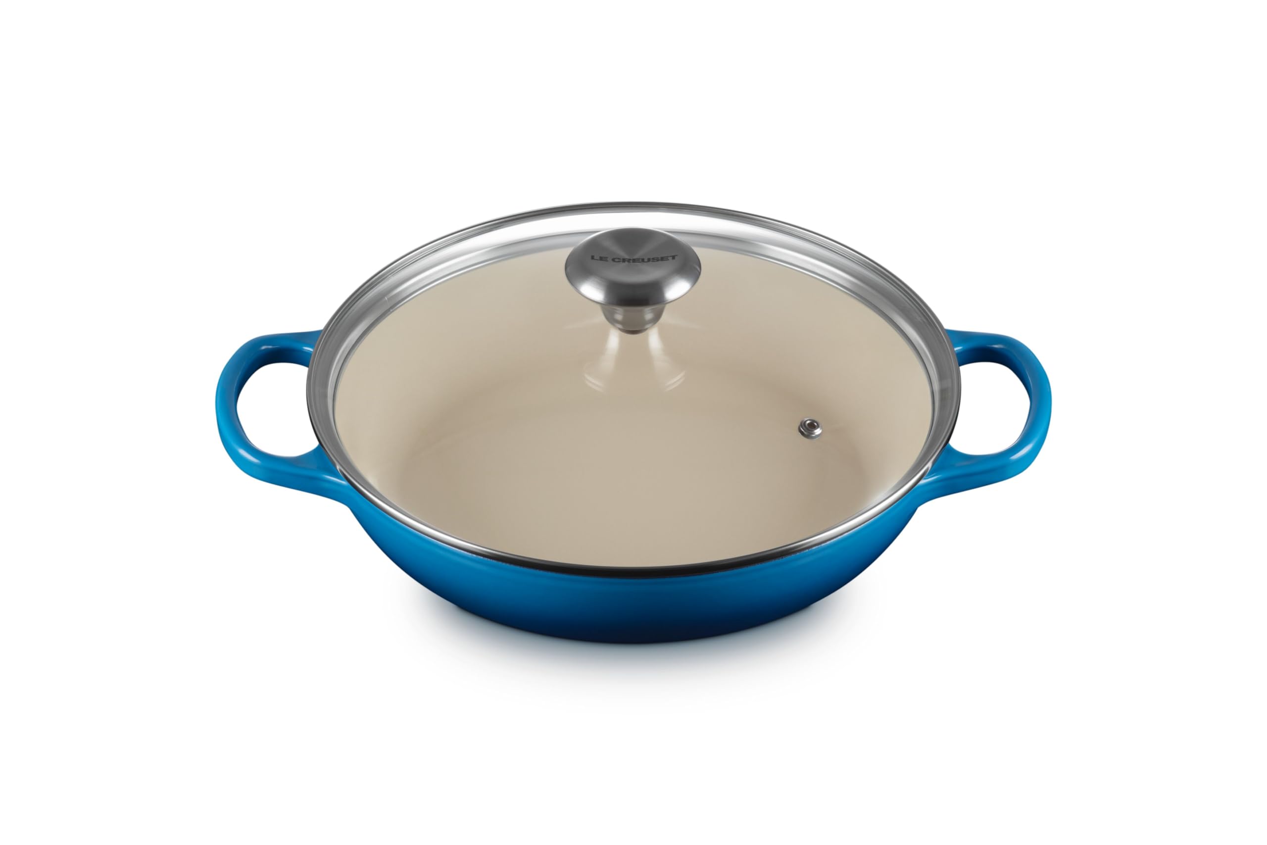 Le Creuset Enameled Cast Iron Signature Round Braiser with Glass Lid, 2.25 qt., Marseille