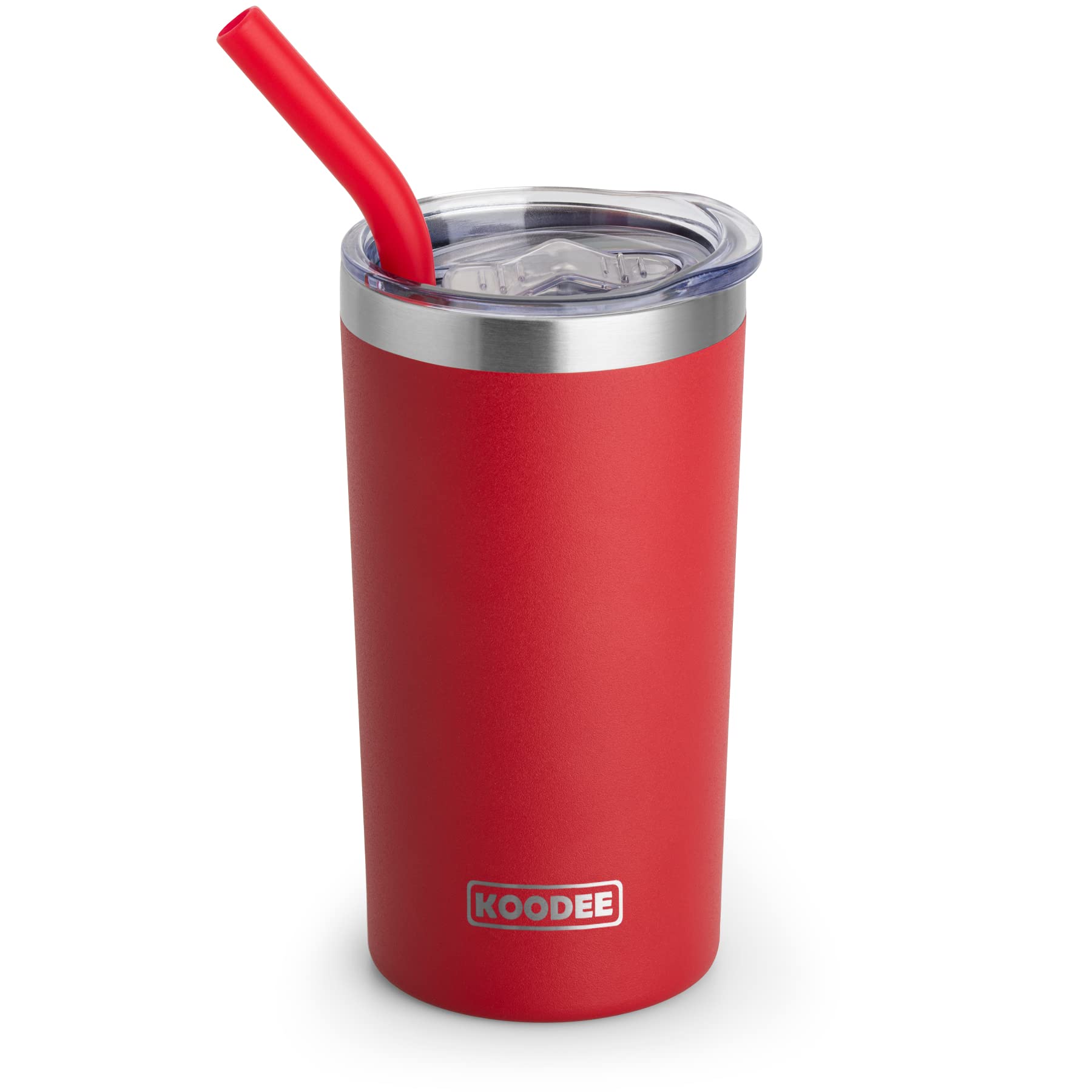 koodee Tumbler with Lid and Straw-12 oz Insulated Coffee Tumbler Cup Stainless Steel Double Wall Skinny Tumbler Coffee Mug, Swea