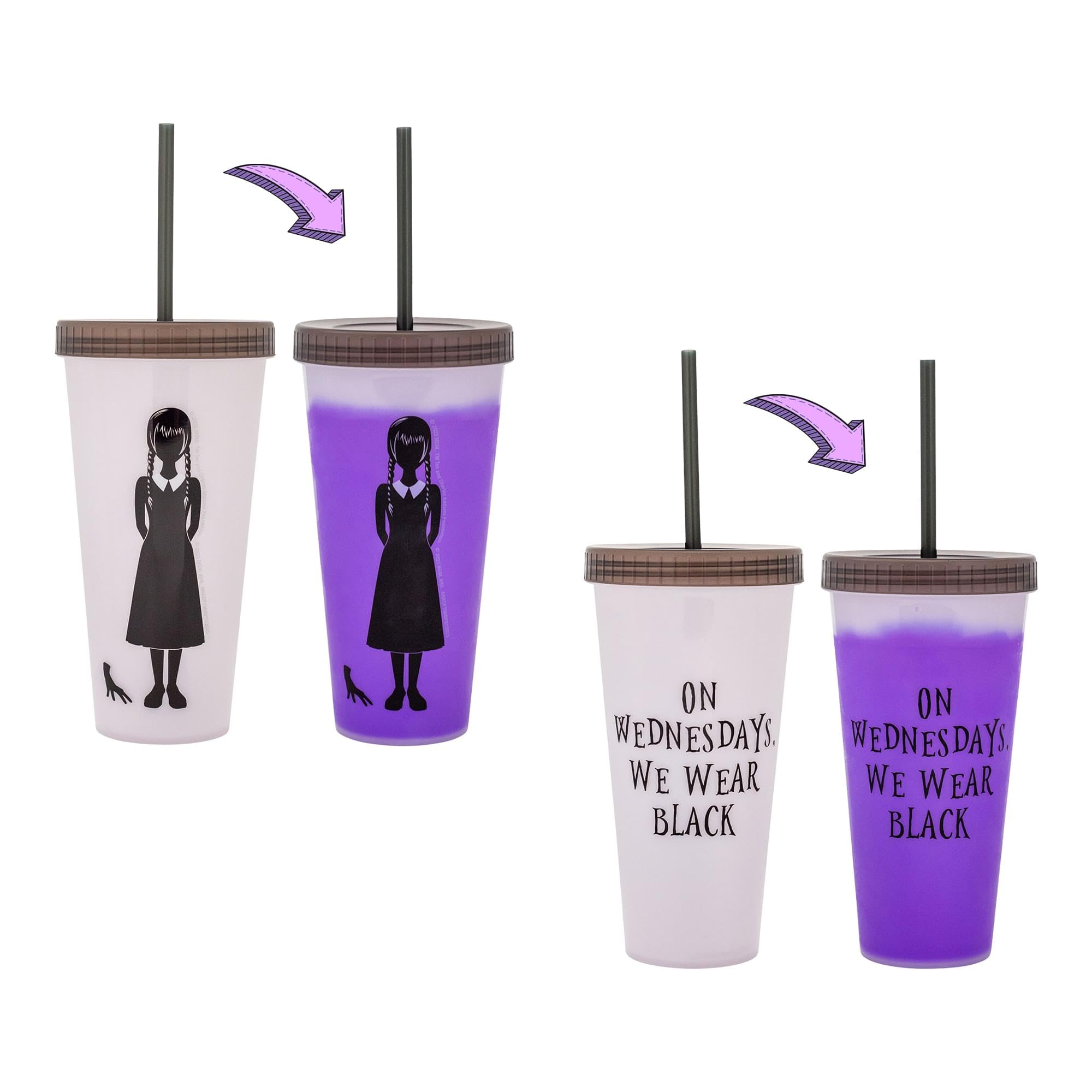 Wednesday We Wear Black Color-Changing Plastic Tumbler