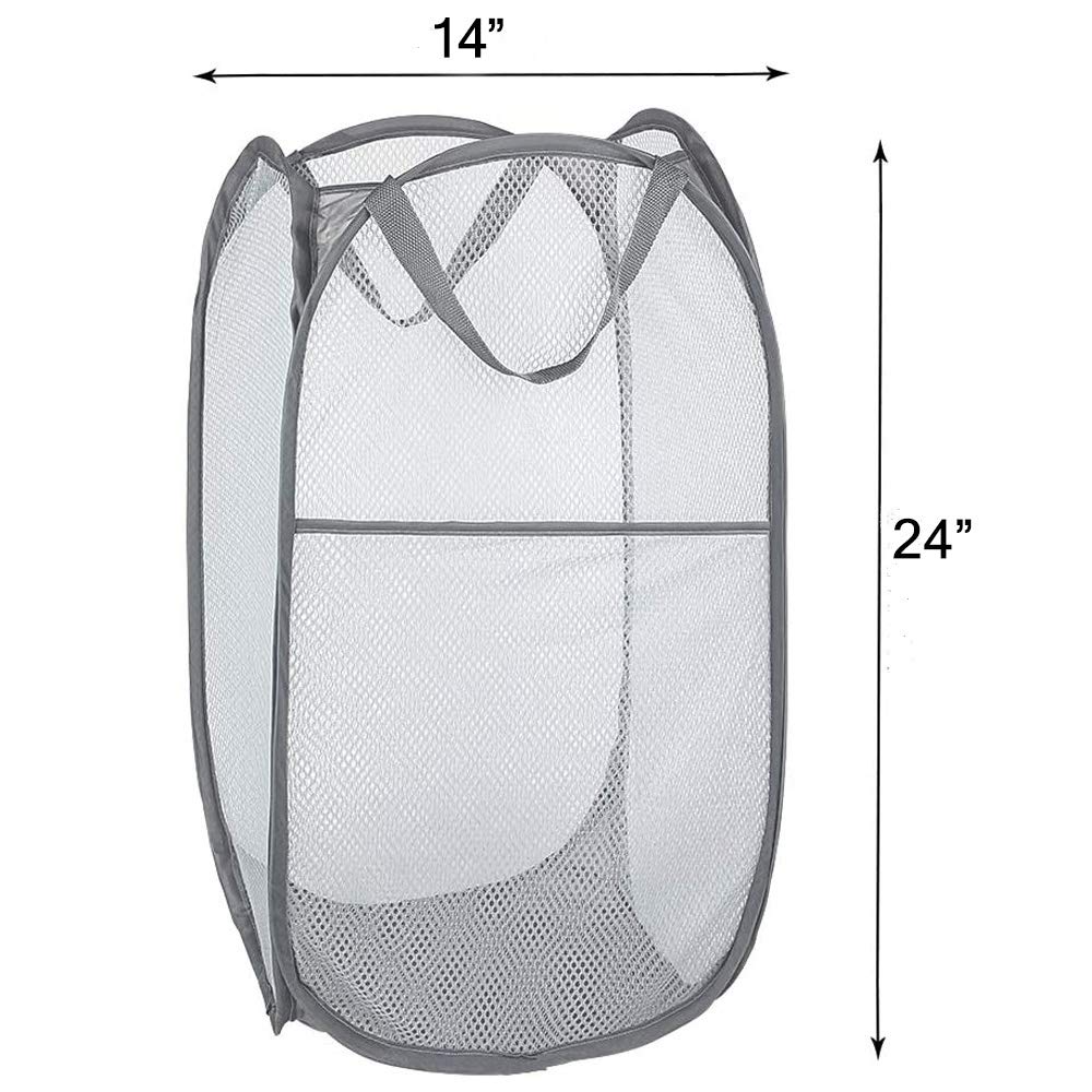 Bud Mesh Pop Up Laundry Hamper, Collapsible For Storage, Portable Folding Pop-Up Clothes Hamper Laundry Basket For Kids Room, Co