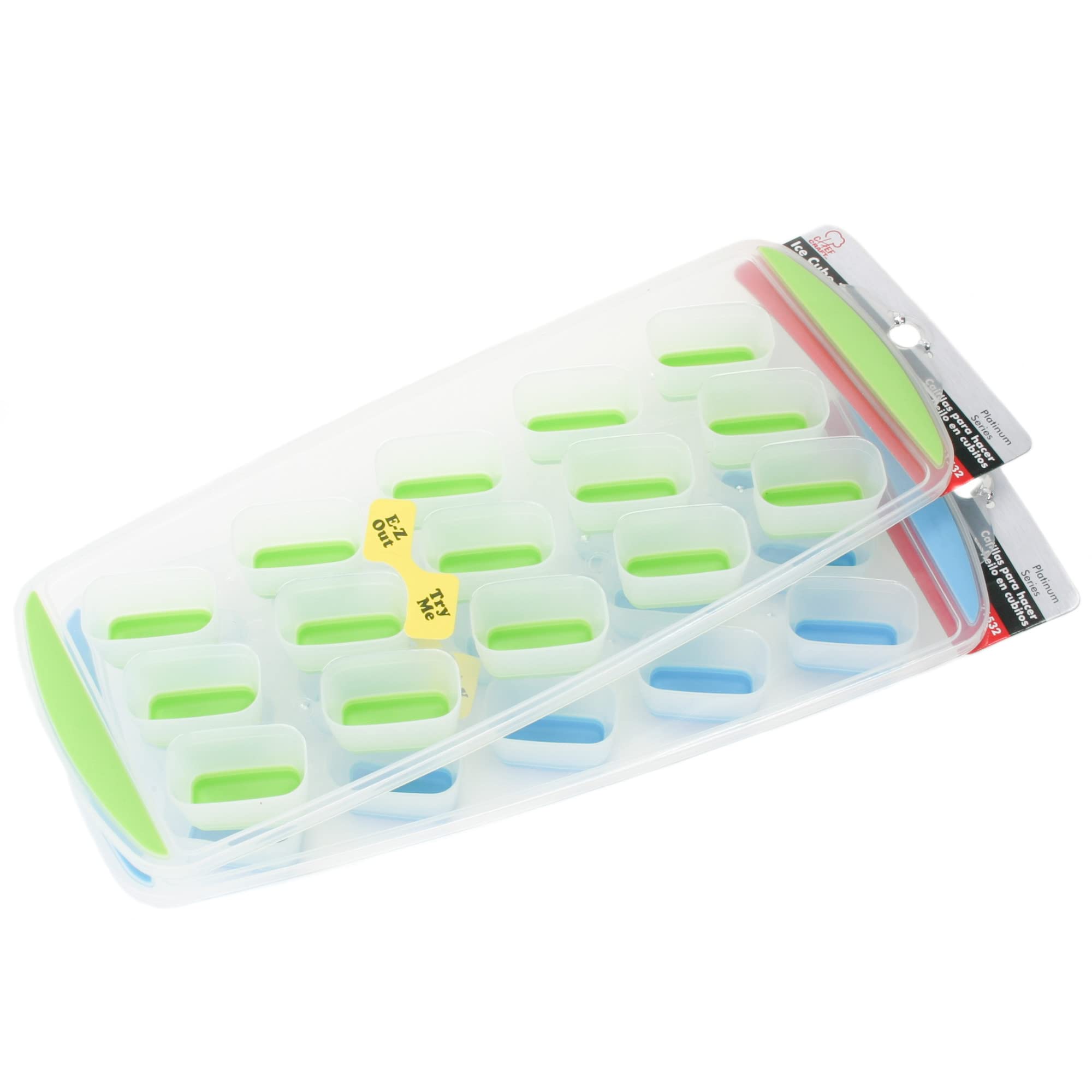 Chef Craft Classic Push Out Ice Cube Tray, 11.5 Inches In Length Yields 15 Cubes, Color May Vary