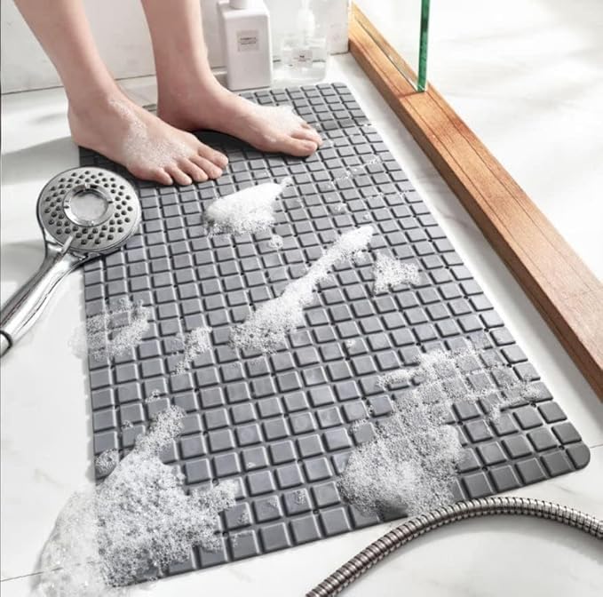 Vroxy Nonslip Anti Bacterial Bath Mat, Extra Long Shower Bath Tub Mat, Bpa Free Antiskid Shower Bath Mat (1Pcs)
