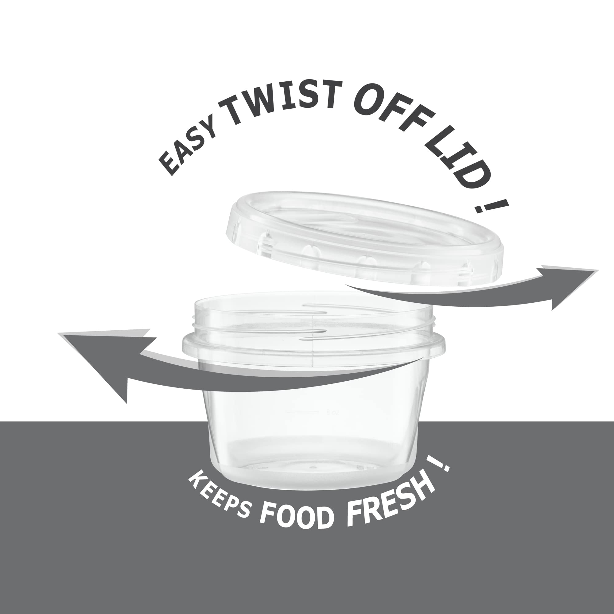 Elegant Disposables (16 Ounce 10 Pack) Clear Twist Cap Containers With Screw On Lids Twist Top Food Storage Freezer Containers