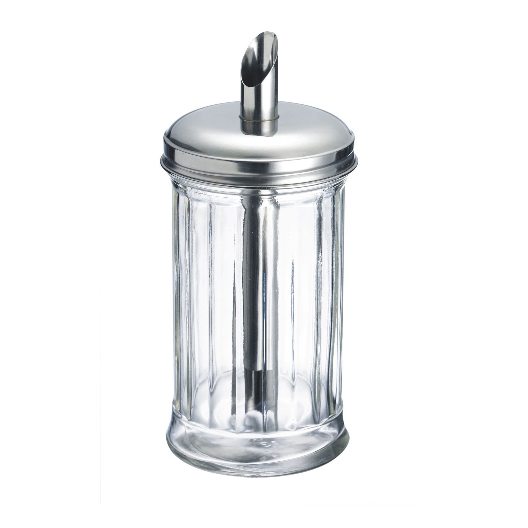 Westmark Germany New York Glass Sugar Dispenser, Stainless Steel