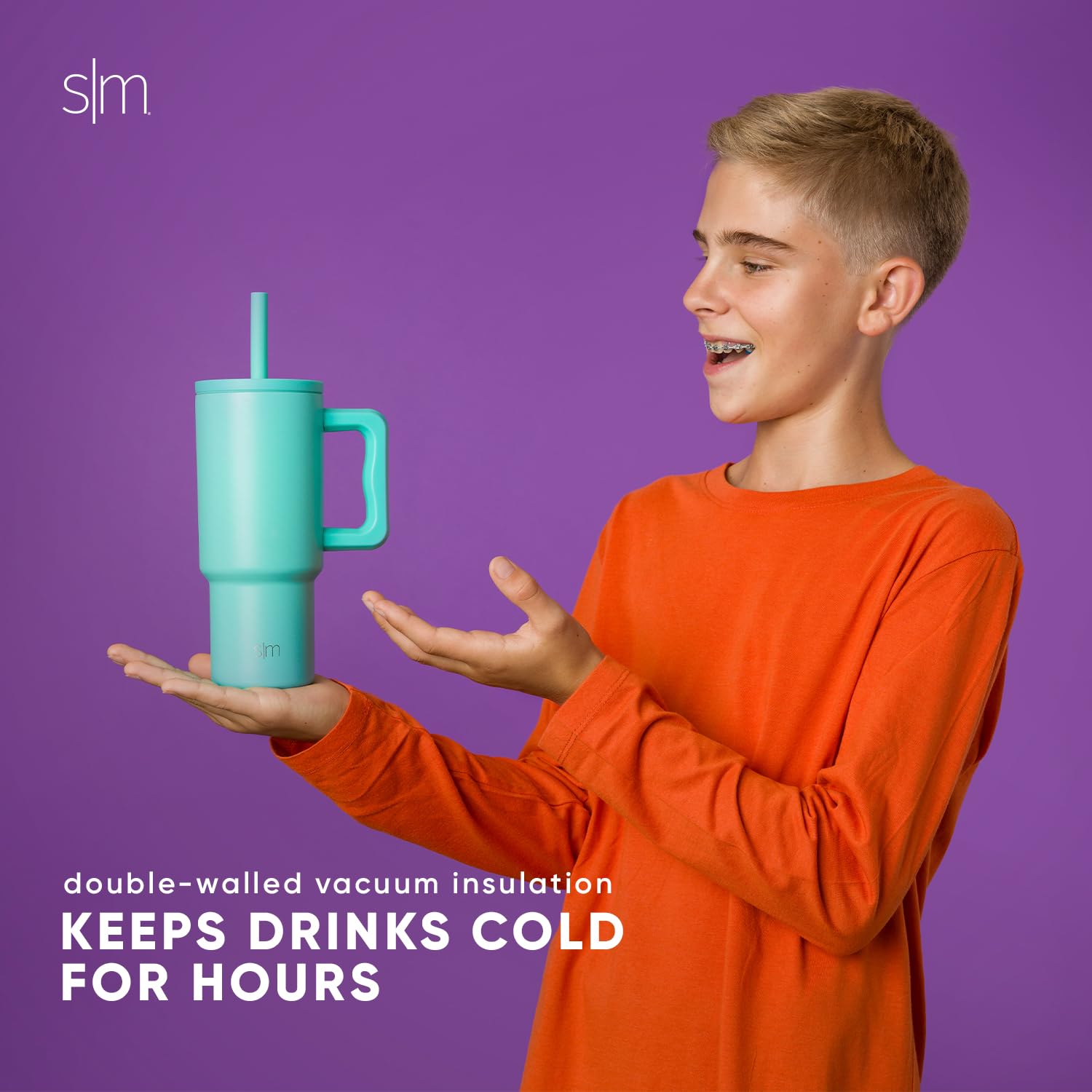 Simple Modern Kids 24 Oz Tumbler With Handle And Silicone Straw Lid | Spill Proof And Leak Resistant | Reusable Stainless Steel