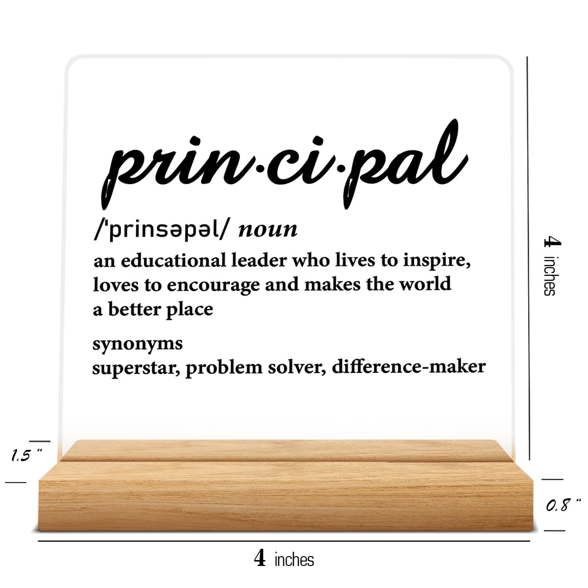 School Principal Appreciation Gifts for Men Women, Principal Definition Acrylic Desk Sign Decor