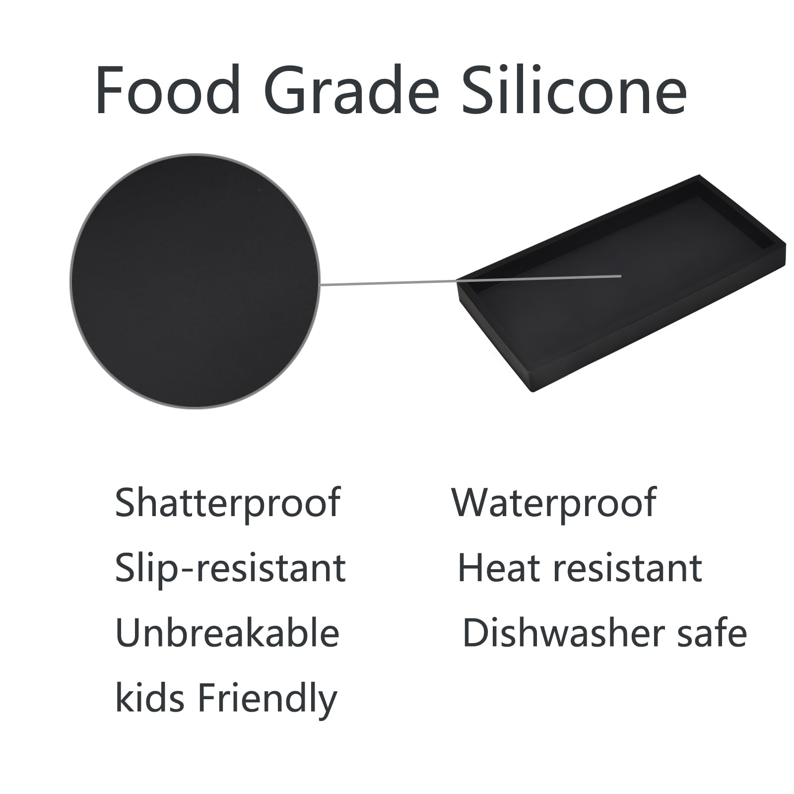 Dnc Bathroom Vanity Tray For Counter, 2Pc (7.9'' +11.8'') Silicone Kitchen Sink Soap Tray For Countertop Dish Holder Dispenser T