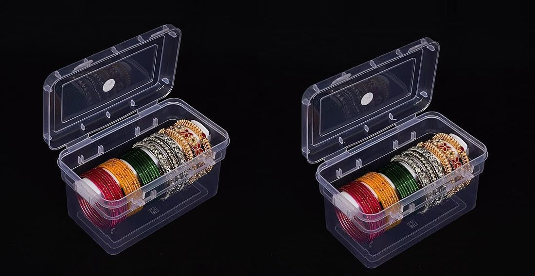 Mahganya Clear Plastic Bangle Box For Women,Jewellery Box For Travelling,Poratble Chudi Organizer For Travel,Transparent One Rod