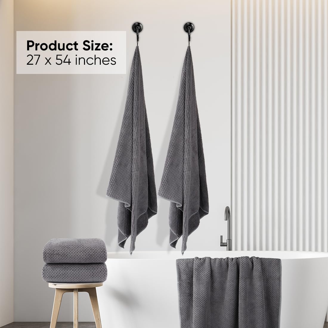 Homexcel Bath Towel Set Pack Of 2, (27 X 54 Inches) Microfiber Ultra Soft Highly Absorbent Bath Towel, Lightweight And Quick Dry