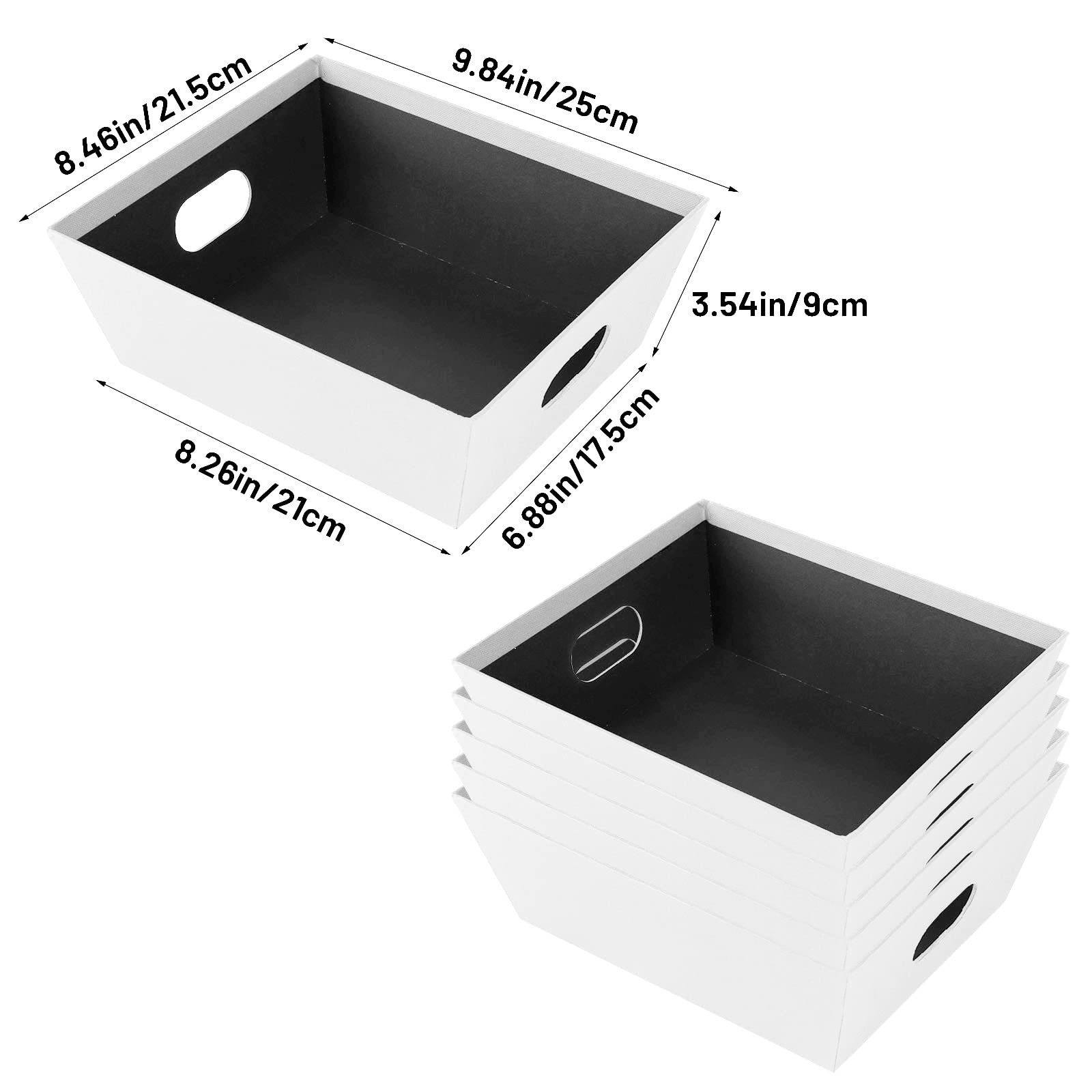 Baskets for Gifts Empty - Gift Baskets Empty To Fill Kit - White Basket Cardboard To Fill Bulk 5 Pack for Holiday, Birthday, Chr