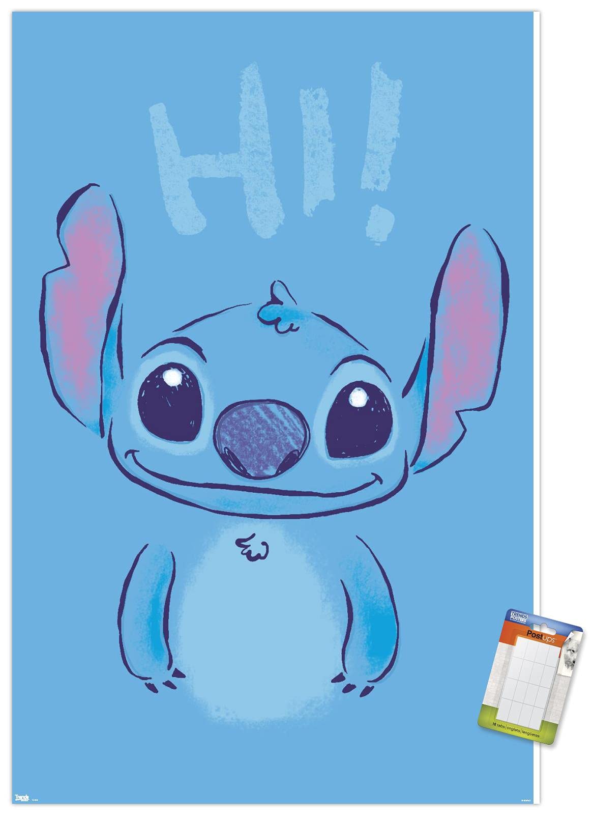 Trends International Disney Lilo And Stitch - Hi Wall Poster, 14.725'' X 22.375'', Premium Poster & Mount Bundle