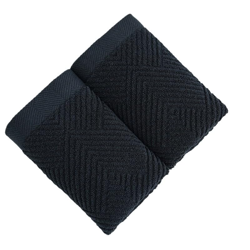 Sense Gnosis Black Hand Towels Terry Striped Weave Pattern Ultra Absorbent Super Soft 100% Cotton Hand Towel For Bathroom 13 X 2
