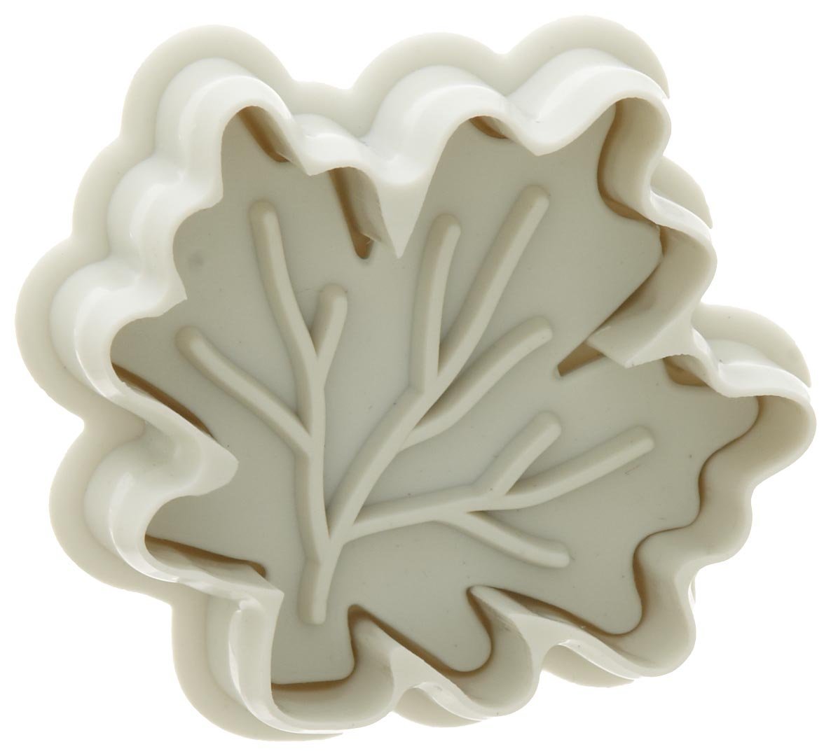 Ateco Fondant And Dough Embosser Baking Supply, 2'' Leaf Plunger Cutter, White