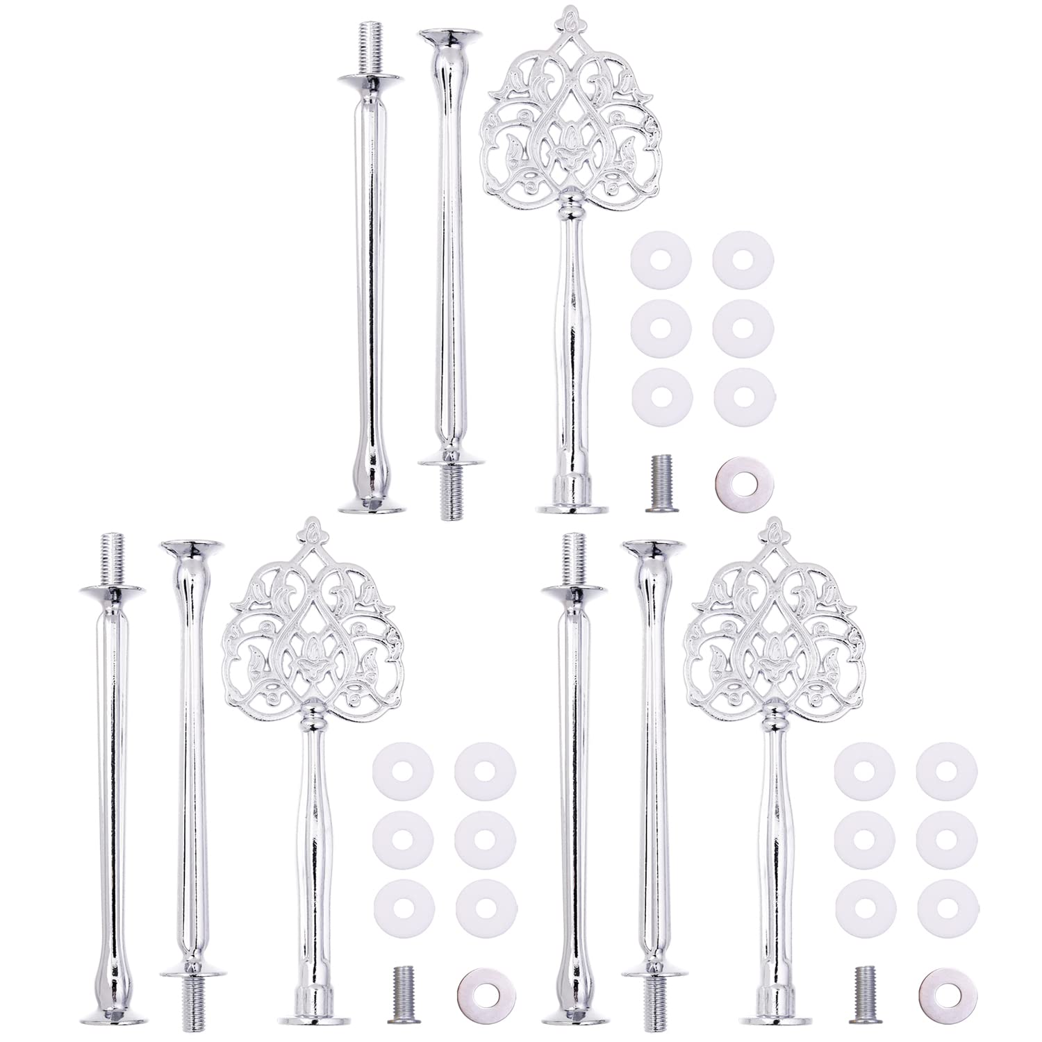 15 Inches 3-Tier Cupcake Stand Hardware Fittings, Metal Mold Scepter Holder Diy Making For Fruit Plate Cake Stand Snack Tray Rep
