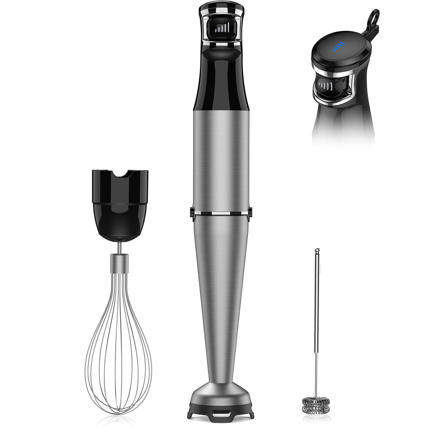 Immersion Blender Handheld 1100W - 3 in 1 Hand Blenders Set with Trigger Speed Control Stainless Steel Emulsion Stick with Whisk