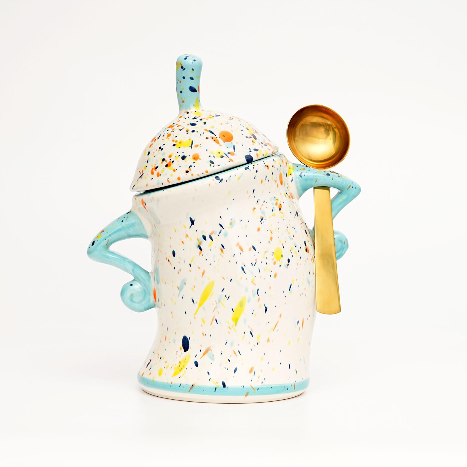 Canister With Attitude  Attitude Jar, Ceramic Airtight Food Storage Container with Spoon for Tea, Coffee, Sugar, Flour, Cute Ki