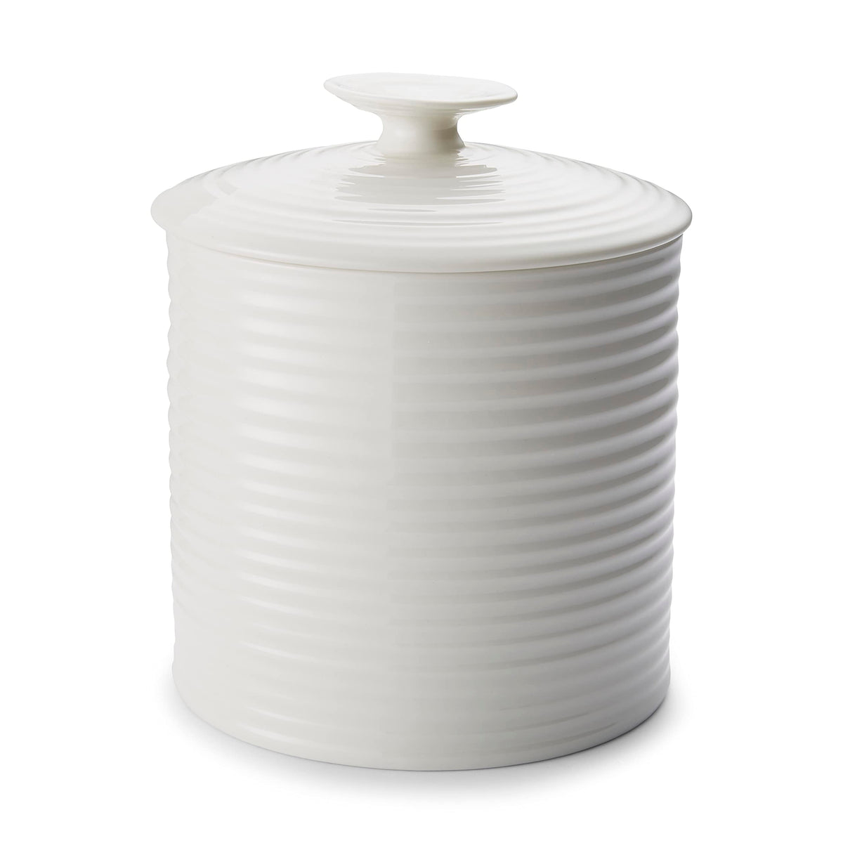 Portmeirion Sophie Conran White Large Canister | 80 Ounce Food Storage Container With Lid | Porcelain Canister For Pantry, Home,