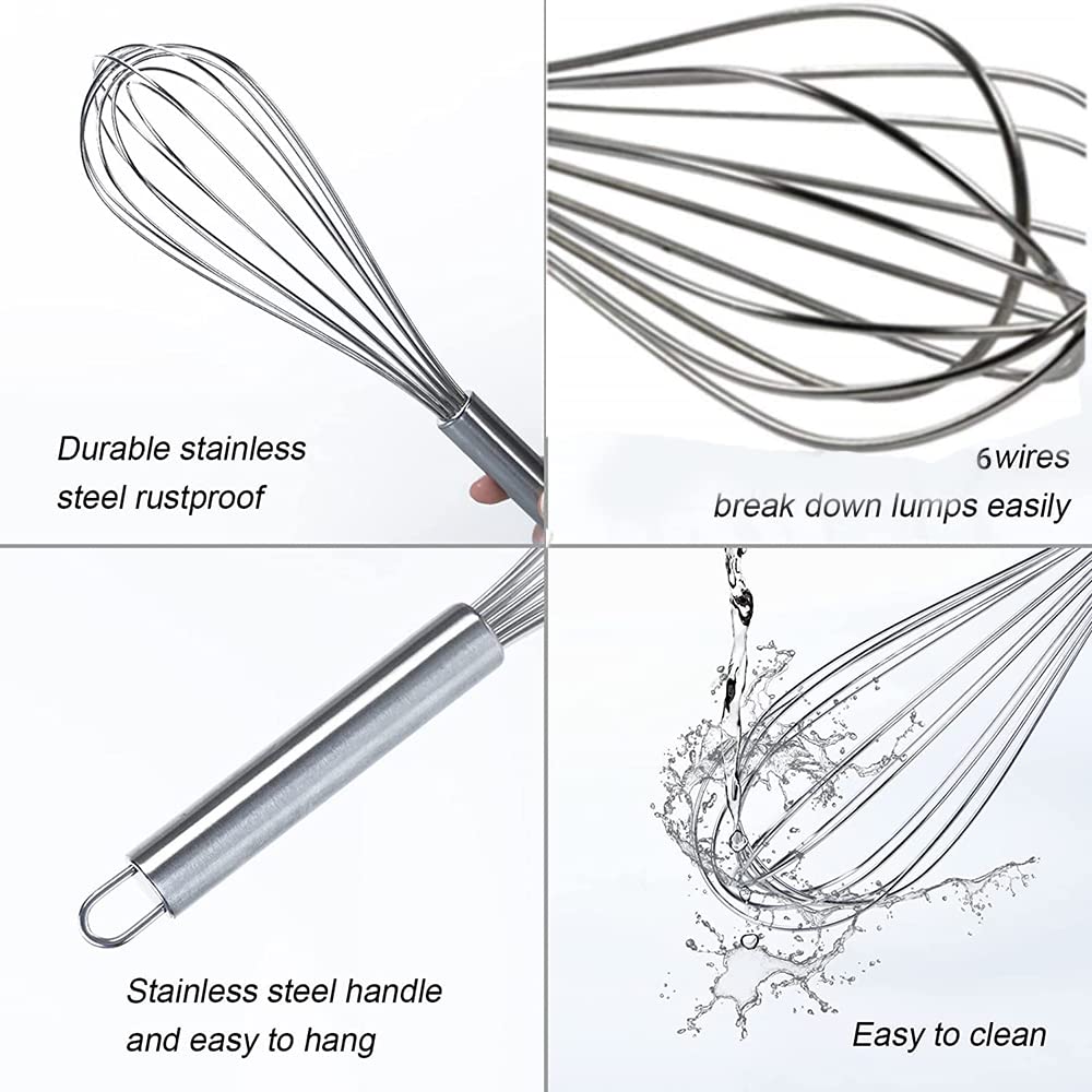 Utoolmart 8 Inch Stainless Steel Balloon Whisk - Professional Egg Whisk for Cooking & Baking, Model UT191014H-0046