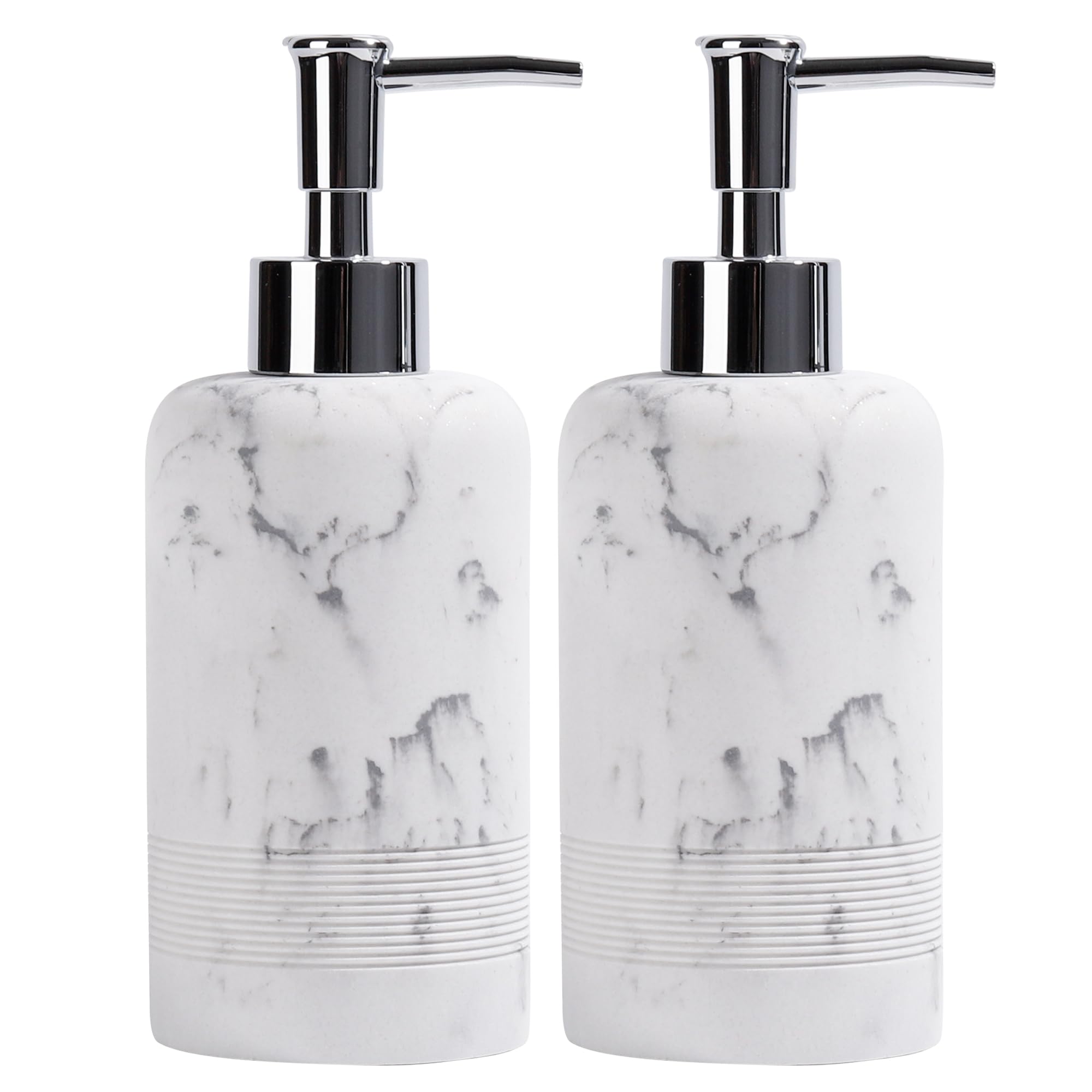 Ymxyjm 2Pcs/Set Hand Soap Dispenser Sets - 10.8Oz Refillable Resin Liquid Soap Dispensers With Rust-Proof Pump For Bathroom Coun