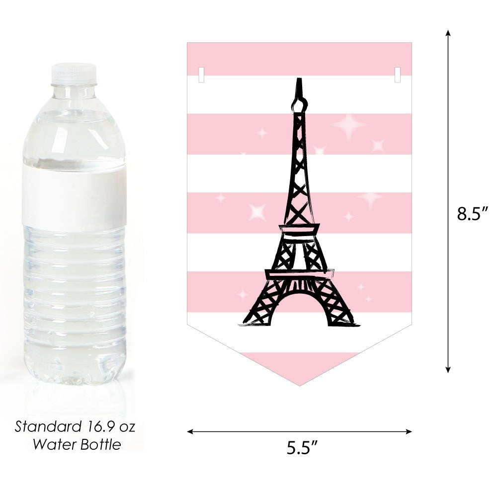 Big Dot Of Happiness - Paris, Ooh La La - Birthday Party Bunting Banner - Pink Party Decorations - Happy Birthday