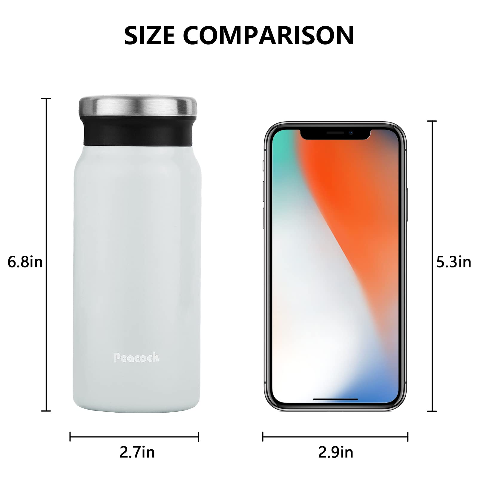 Tsuruya 14Oz Small Coffee Thermos Portable Travel Coffee Mug Stainless Steel Vacuum Insulated Thermos For Hot And Cold Leakproof