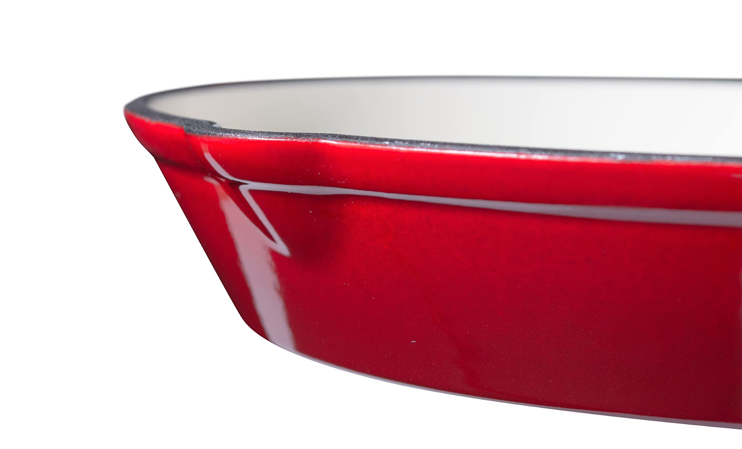 Eternal Living Enameled Cast Iron 10'' Skillet Fry Pan Red