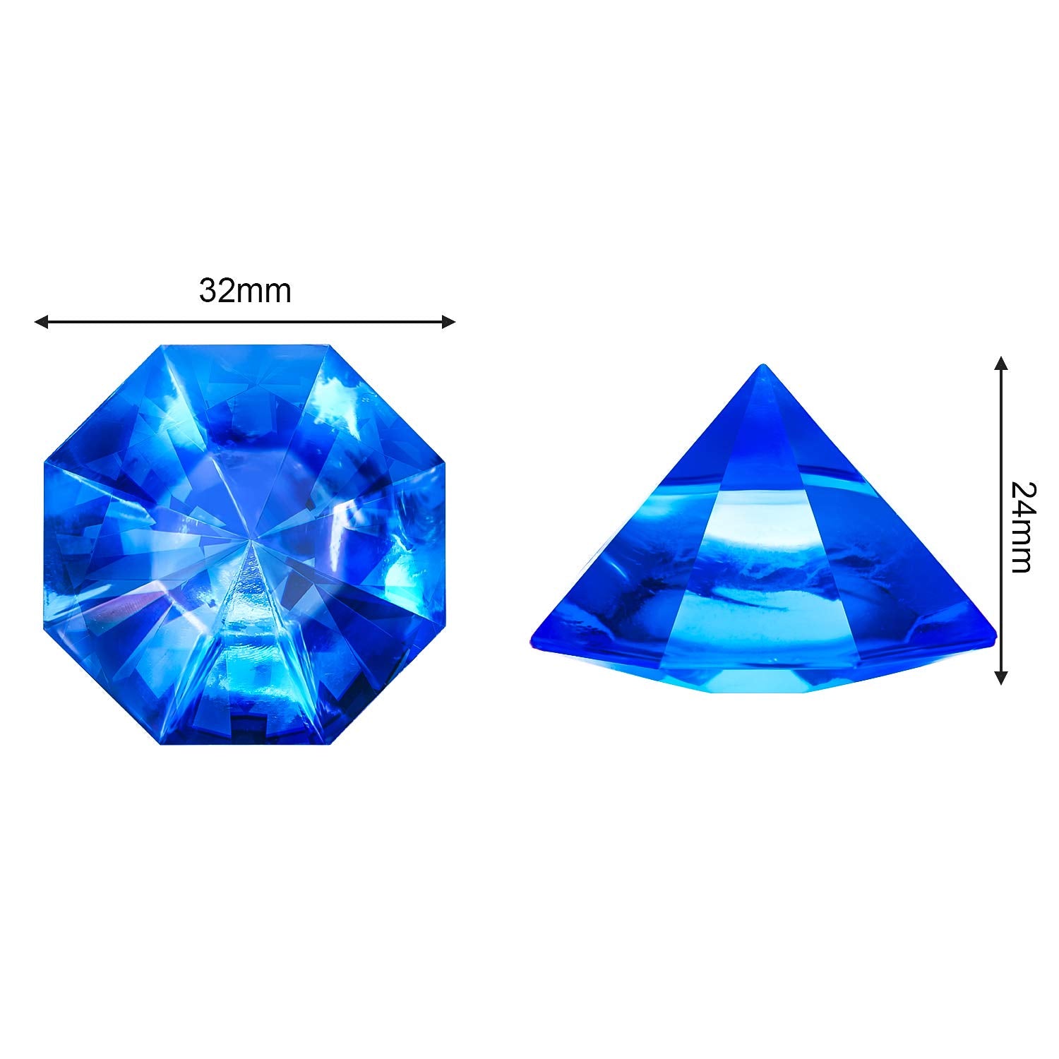 Acrylic Diamond Gems Set Pirate Plastic Gems Large Acrylic Gems Colored Jewels Bulk Treasure Chest Hunt Party Favors 25 Carat for Kids (Color Mixing 30 Pieces)