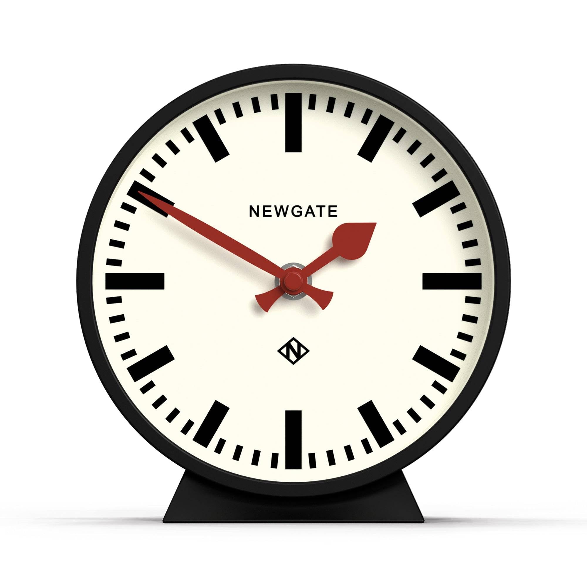 Newgate M Mantel Railway Silent Sweep Mantel Clock - No Tick - A Modern Mantelpiece Clock - Small Clock - Clocks For Living Ro