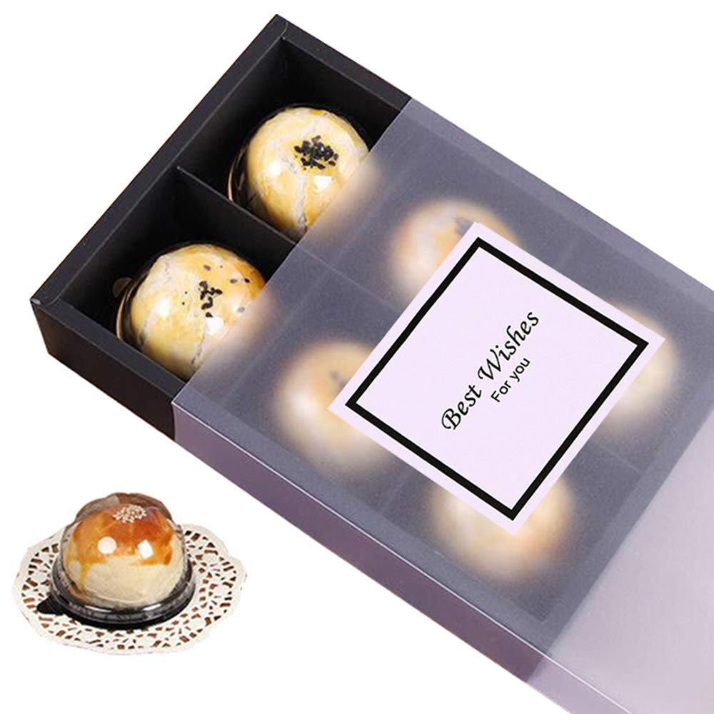 Neenicoliy 12 Packs Cupcake Boxes,Food Grade Paper Treats Gift Boxes With Inserts And Display Windows,Cupcake Containers For Bak