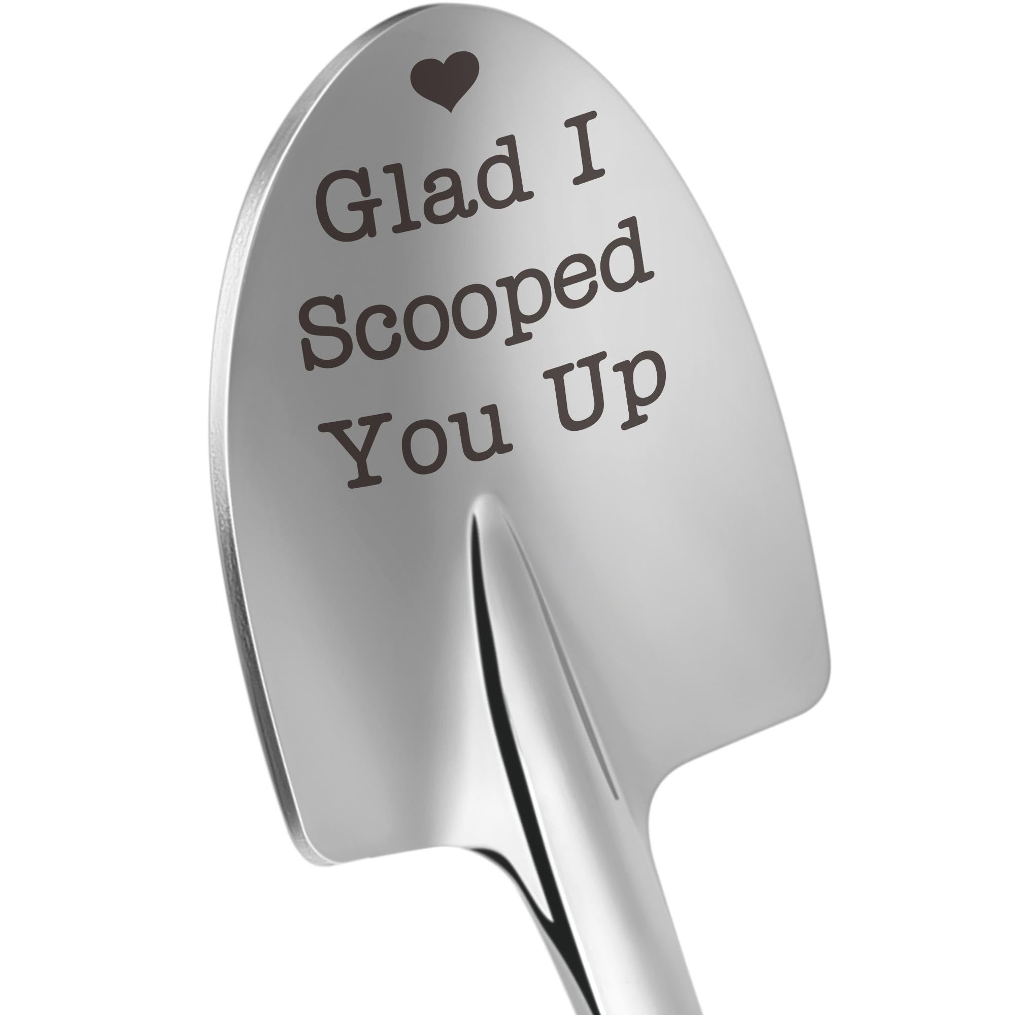 Funny Ice Cream Spoons Engraved Glad I Scooped You Up Couples Gifts for Wedding Anniversary Christmas Stocking Stuffers Presents