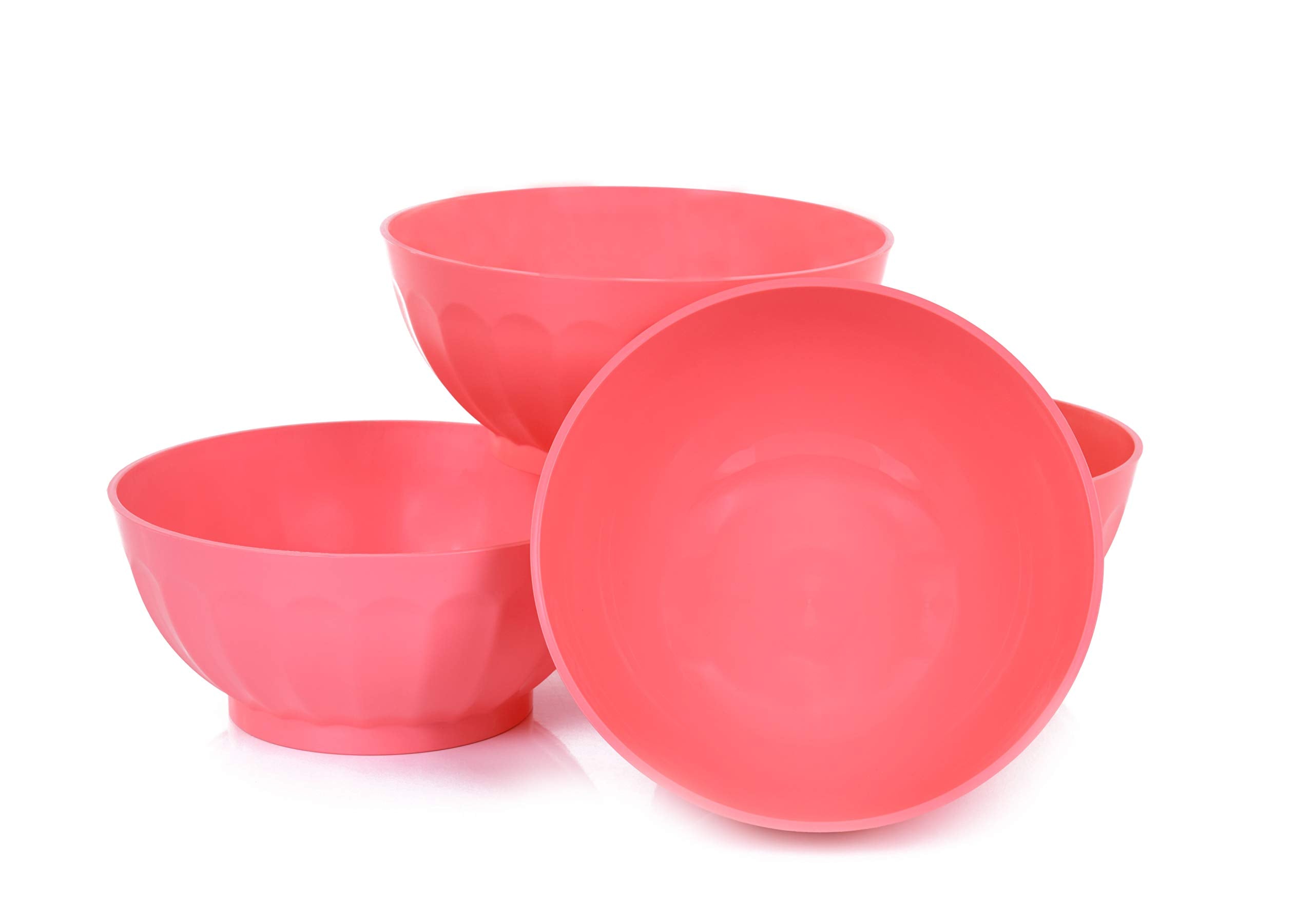 Mintra Unbreakable Plastic Bowl, Salmon 4Pk - Large, 1.8L, 60Oz, 7.75Inw X 3.25Inh - (Part Of A Set) - Salad, Snacks, Breakfast