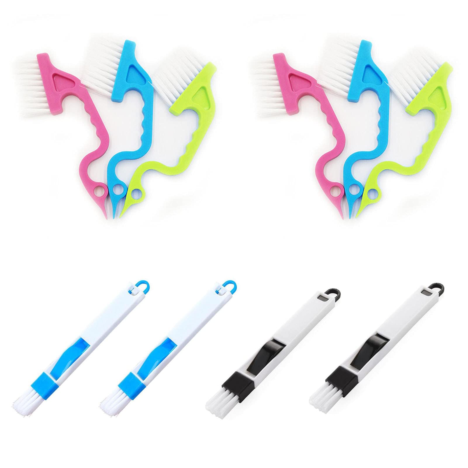 Cicy Crevice Gap Cleaning Brush Tool, 10 Pcs Hand-Held Groove Tools, 2 In 1 Dustpan Brushes Window Track For Air Conditioning Ki