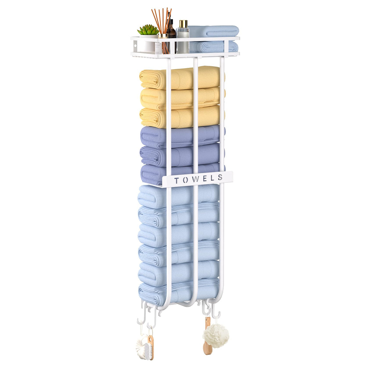 Gaguiup Towel Racks For Bathroom, Wall Mounted Towel Rack Holder, 32 Inch Rolled Towel Rack For Small Bathroom Towel Storage, 3