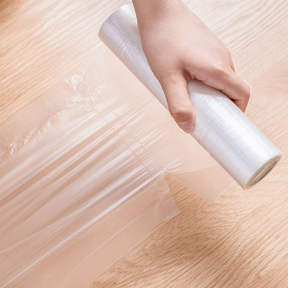 Besteasy Plastic Produce Bag, 12'' X 16'' Clear Plastic Produce Bags On A Roll, Durable Plastic Bags For Bread Fruits Vegetable