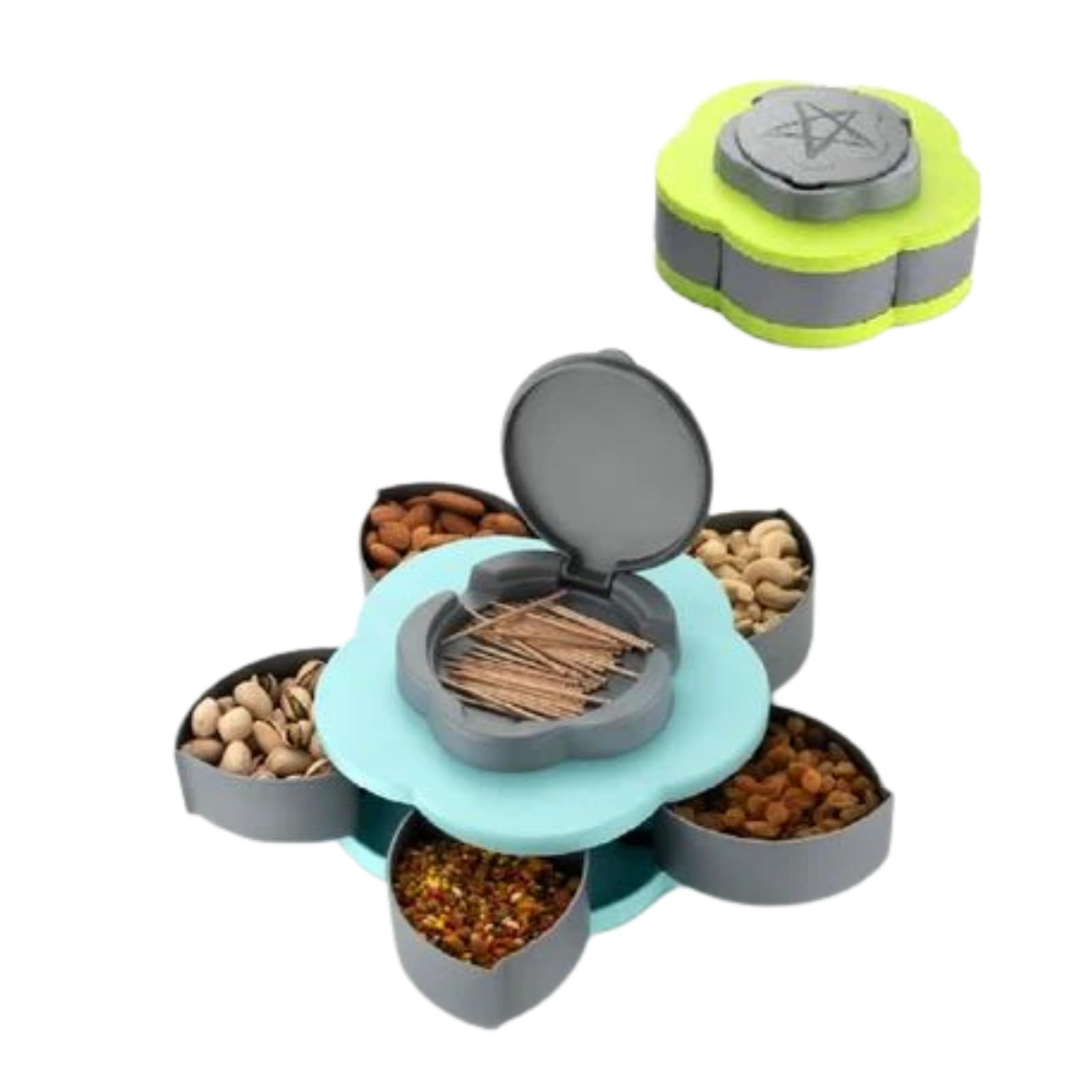 Aezara 5 Section Spice Storage Container Box | Multipurpose Dry Fruit & Candy Organizer (100ml)