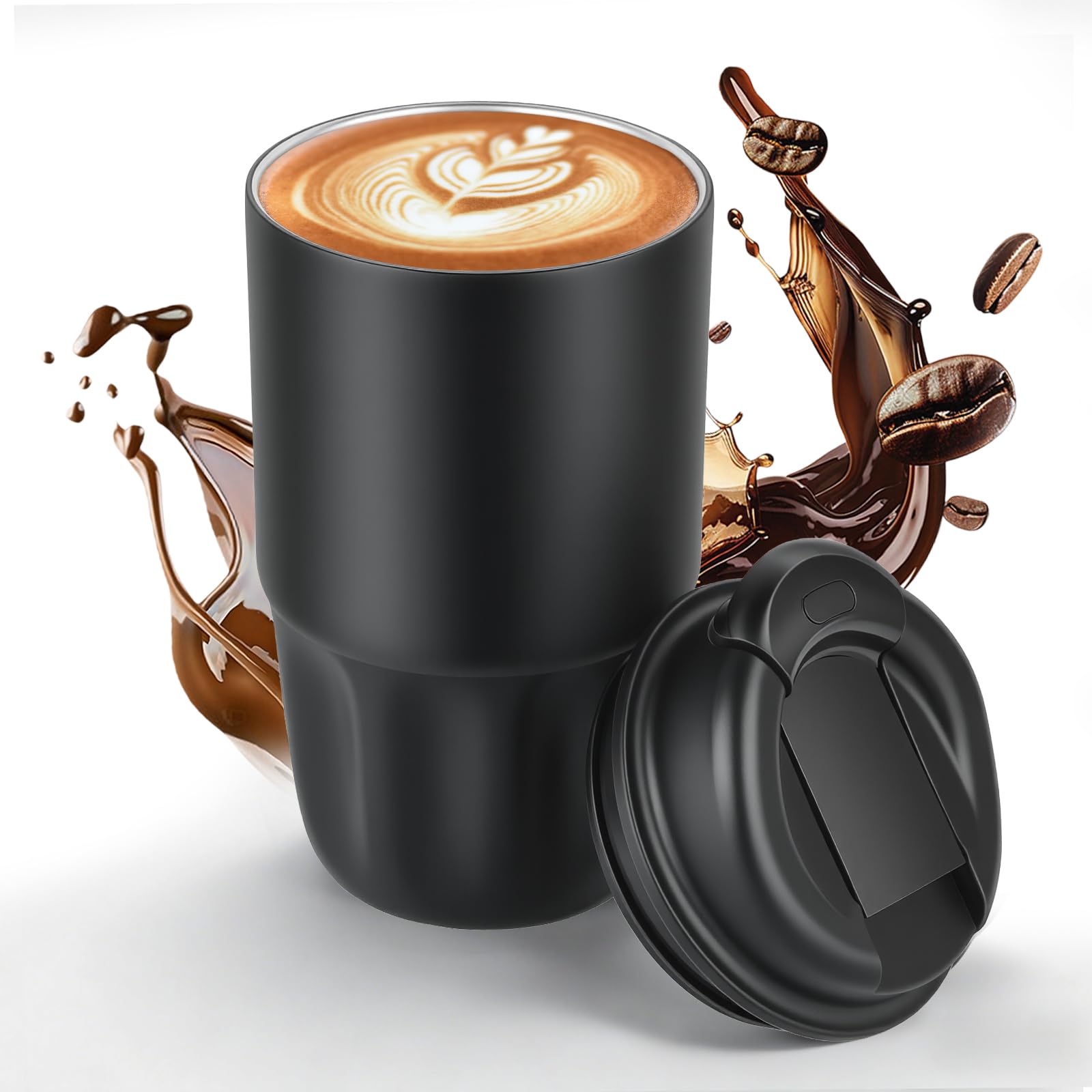 Stainless steel insulated Tumbler small and Portable leakproof coffee mug 13oz sports water Bottle suitable for car cup holder 