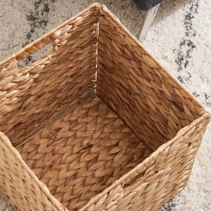 M4Decor 10.5 X 10.5In Storage Cube, Wicker Storage Baskets For Shelves, Water Hyacinth Storage Baskets, Wicker Storage Basket Fo