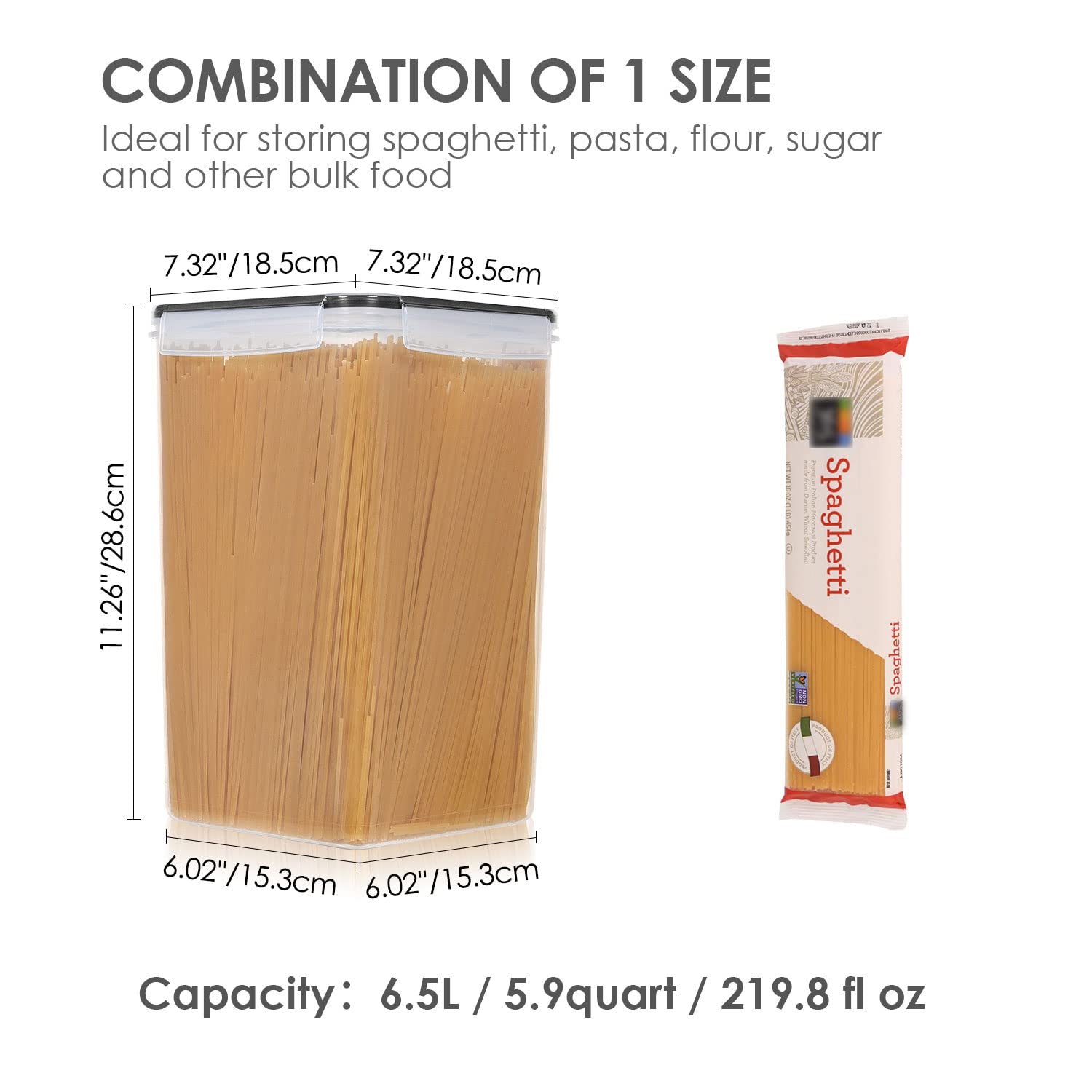 Vtopmart Extra Large Tall Airtight Food Storage Containers, 4 Pieces 5.9Qt/6.5L Plastic Pba Free Kitchen Pantry Storage Containe