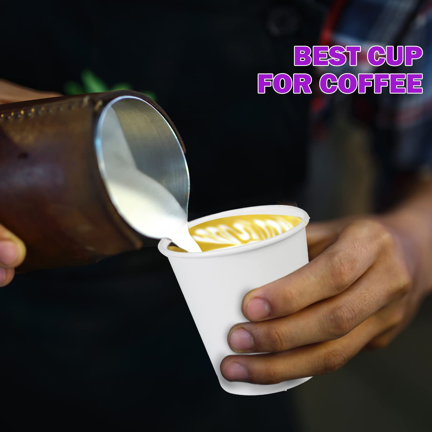 Smygoods 10 Oz. White Paper Hot Cups, Disposable Paper Cups, Espresso Cups, 100 Count