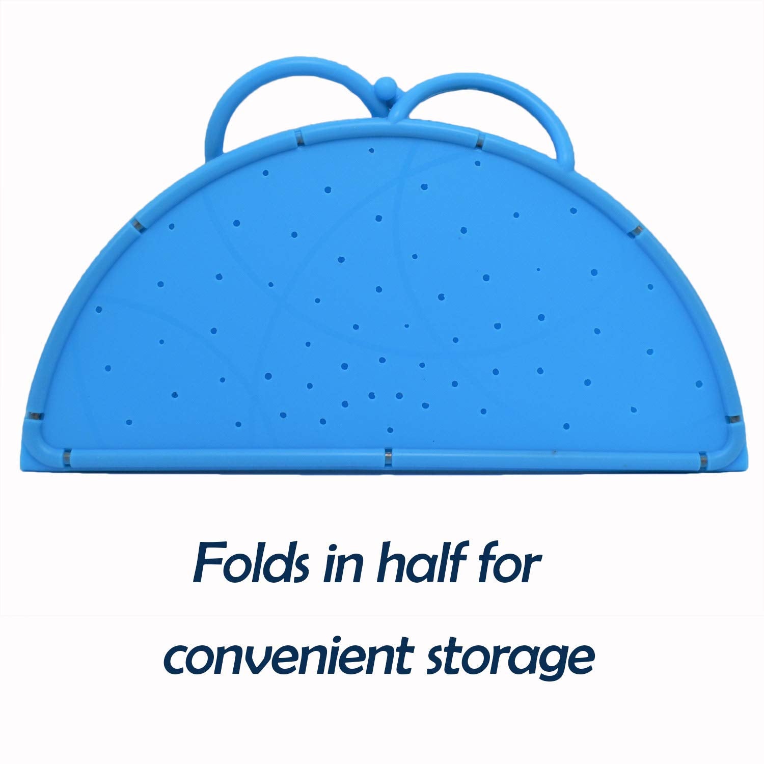 Keptneat Foldable Splatter Silicone Guard Handle Screen Strain 12-Inch, Blue
