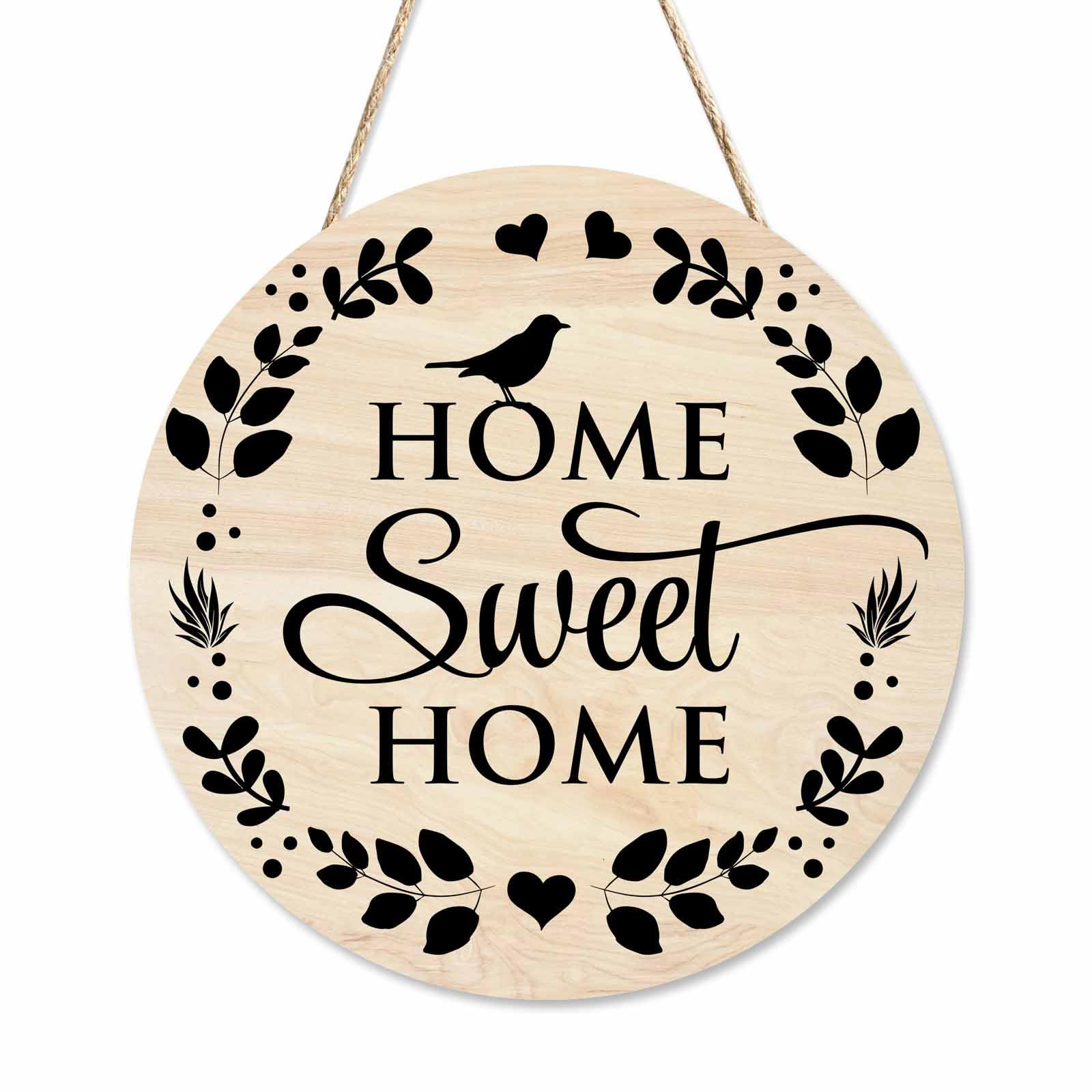 Beabes Welcome Sign Front Door Decoration Home Sweet Home Outdoor Indoor Wall Hanging Decorations 12x12in