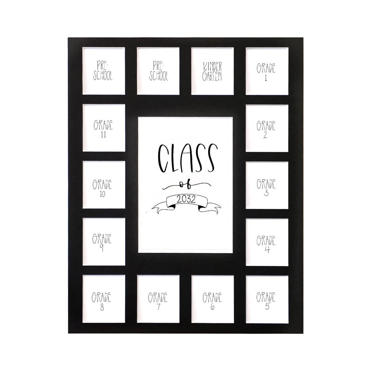 RRD Class of 2032 Photo Mat (11    x 14   ) - Photo Collage Picture Frames Mat for School Pictures - School Picture Frame Pre-K 