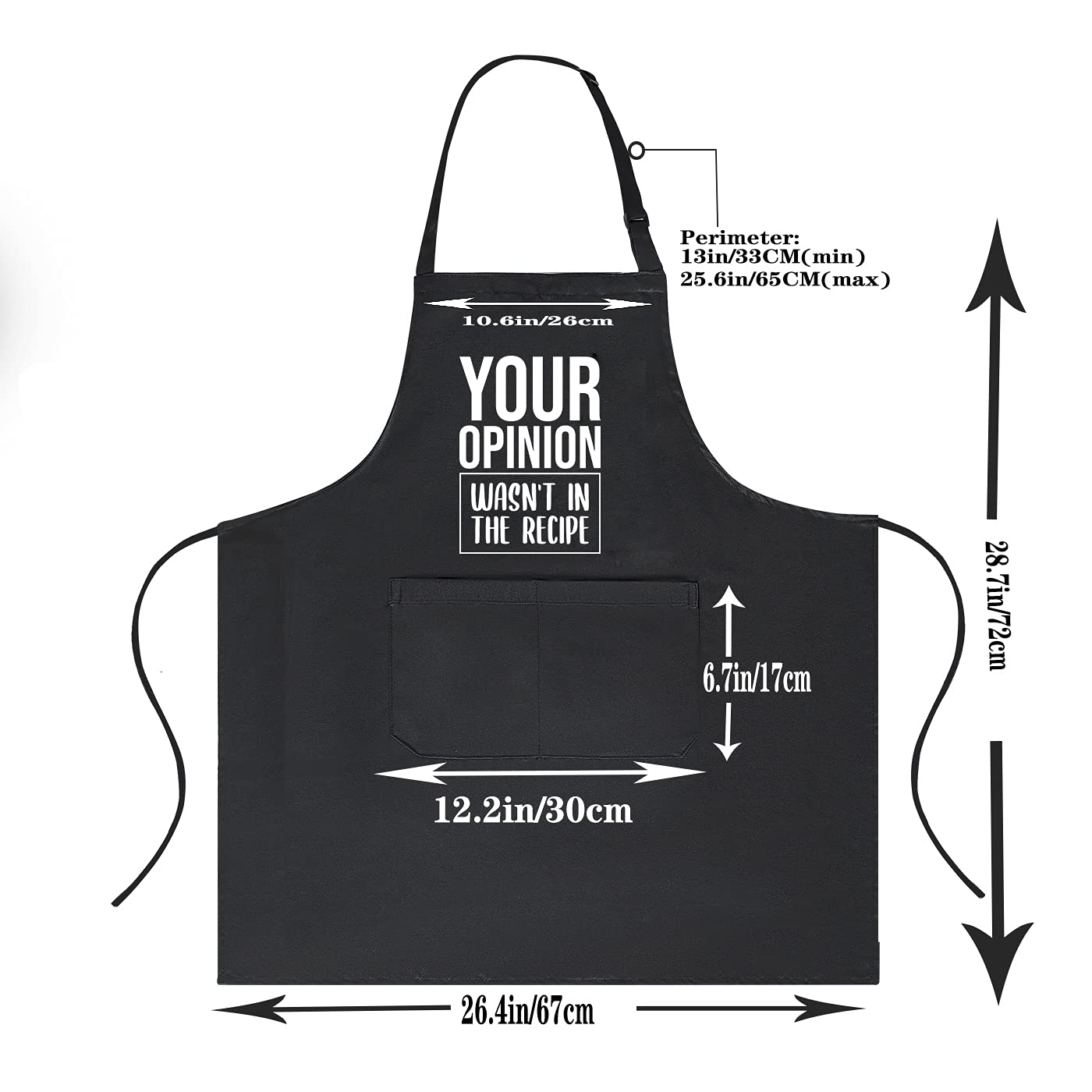 Funny Chef Aprons For Men And Women With Pockets, Your Opinion Wasn 'T In The Recipe, Kitchen Cooking Grilling Apron For Dad Mom