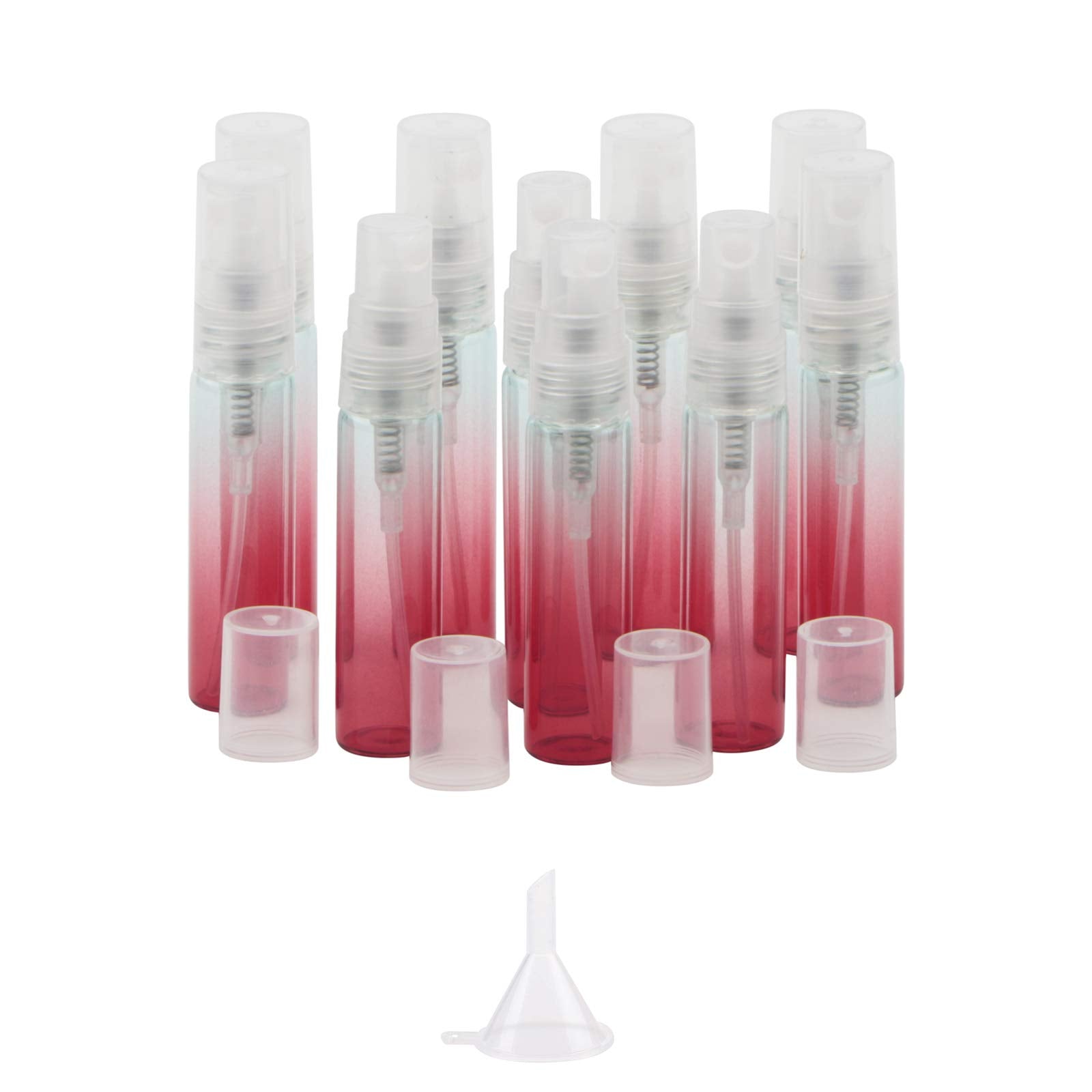 Newzoll 10Pcs Sample Spray Bottles Set, 5Ml Empty Glass Spray Bottles With Funnel, Small Fine Mist Atomizer Sprayer Vials For Es