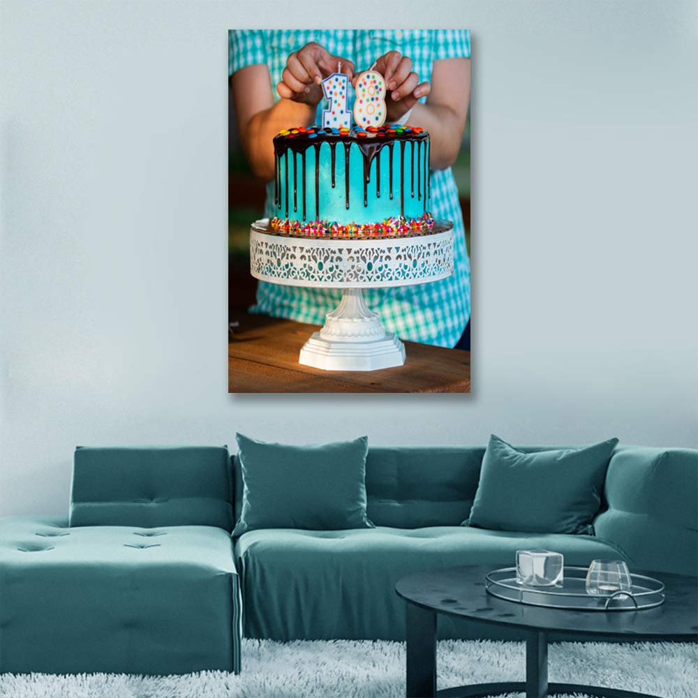 H5Print Custom Canvas Prints Personalized Wall Art With Your Birthday Party Photos/Pictures Digitally Printed - 24X16Inches
