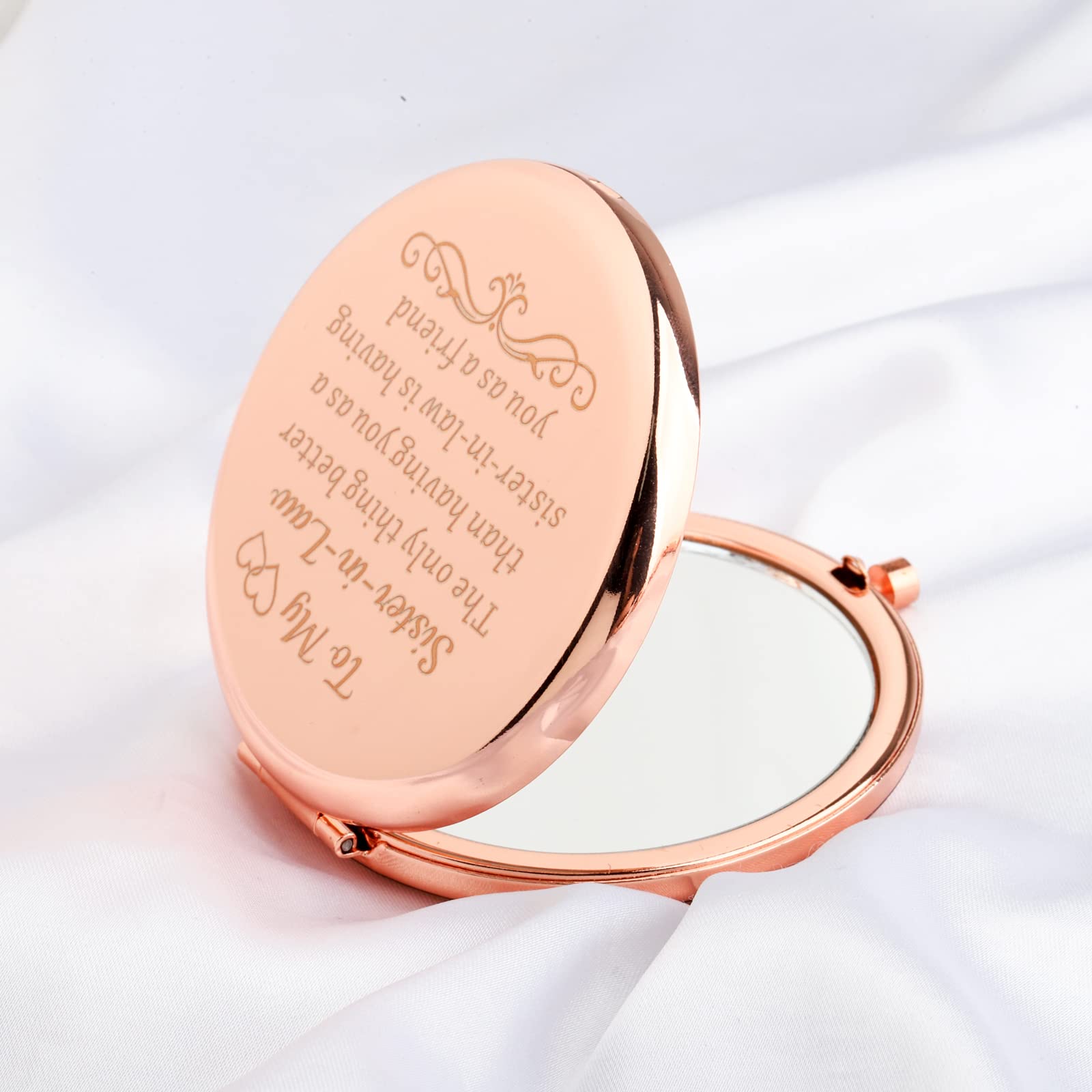 Lqri To My Sister-In-Law Gifts Sister In Law Compact Mirror The Only Thing Better Than Having You As A Sister Makeup Mirror Wedd