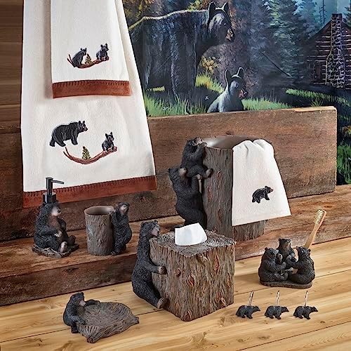 Avanti Linens - Toothbrush Holder, Resin Bathroom Accessories, Animal Inspired Bathroom Decor (Black Bear Lodge Collection)