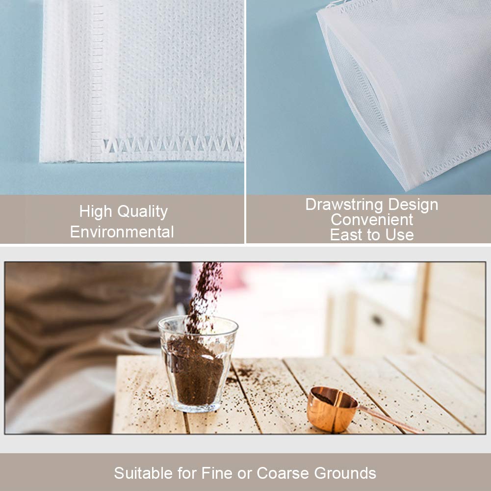 Yql Cold Brew Coffee Filter,50Pcs 6X10 Inch No Mess Cold Brew Coffee Bags Disposable Mesh Brewing Bags Tea Filter Bag For Cold B