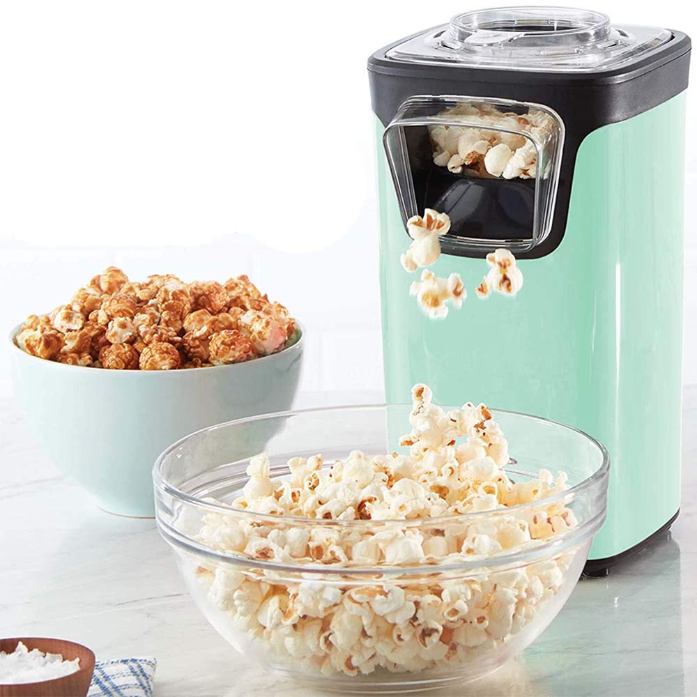 Dash Turbo Pop Popcorn Maker With Measuring Cup To Portion Popping Corn Kernels + Melt Butter, 8 Cup Popcorn Machine - Aqua