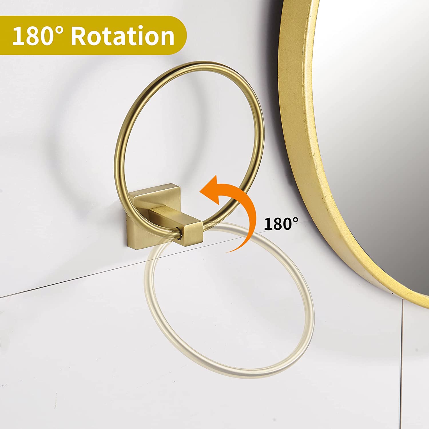 Wolibeer Gold Toilet Paper Holder Hand Towel Holder, Brushed Brass Toilet Roll Holder Towel Ring, Modern Bathroom Hardware Set S